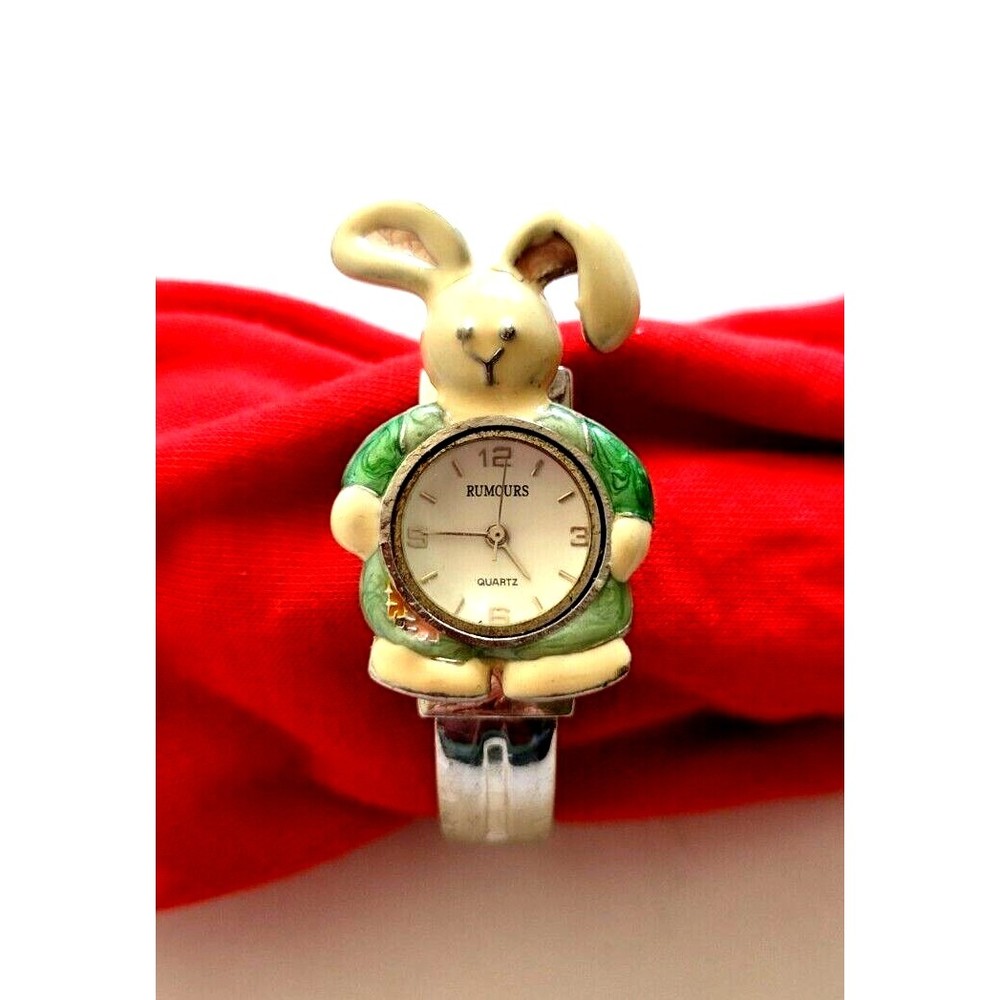 Rumours Bunny Rabbit Floppy Ear Wrist Cuff Watch Spring Adjustable Band vintage